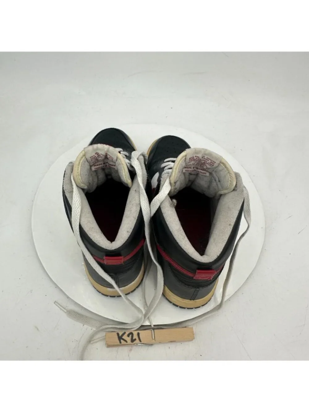 Nike Dunk High Youth Size 5Y Women 6.5 308319-061 Black Varisty Red Shoes